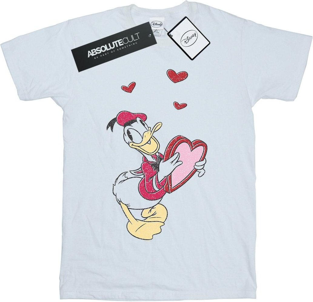 Disney - "Donald Duck Love Heart" T-Shirt für Mädchen (Weiß)