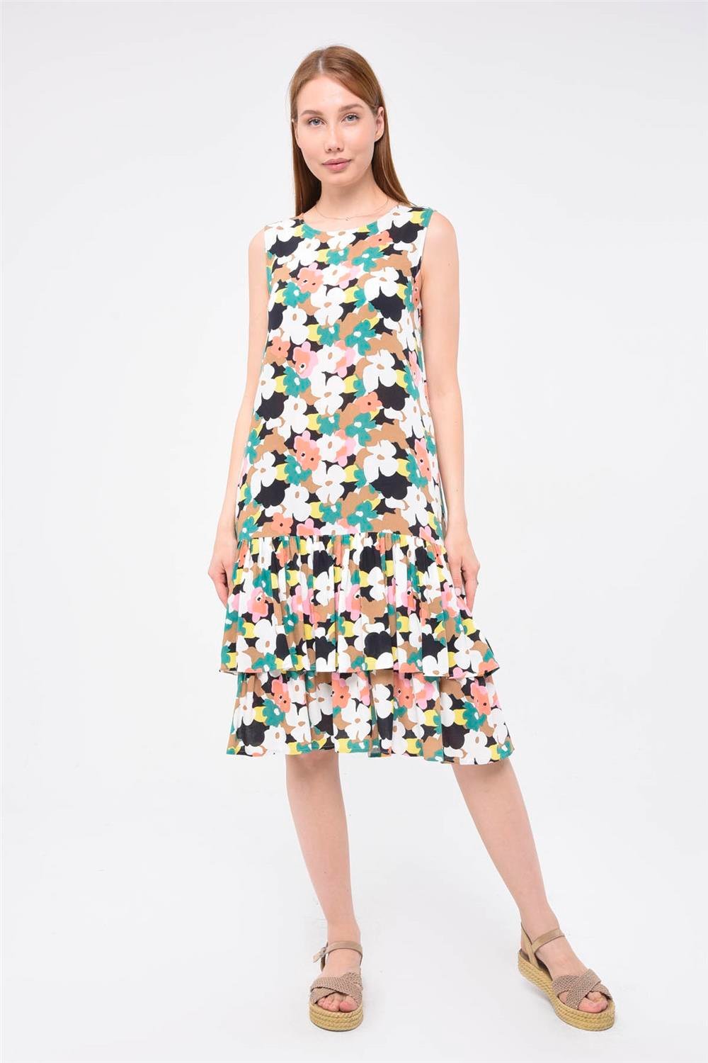 Blumen Ärmelloses Kleid