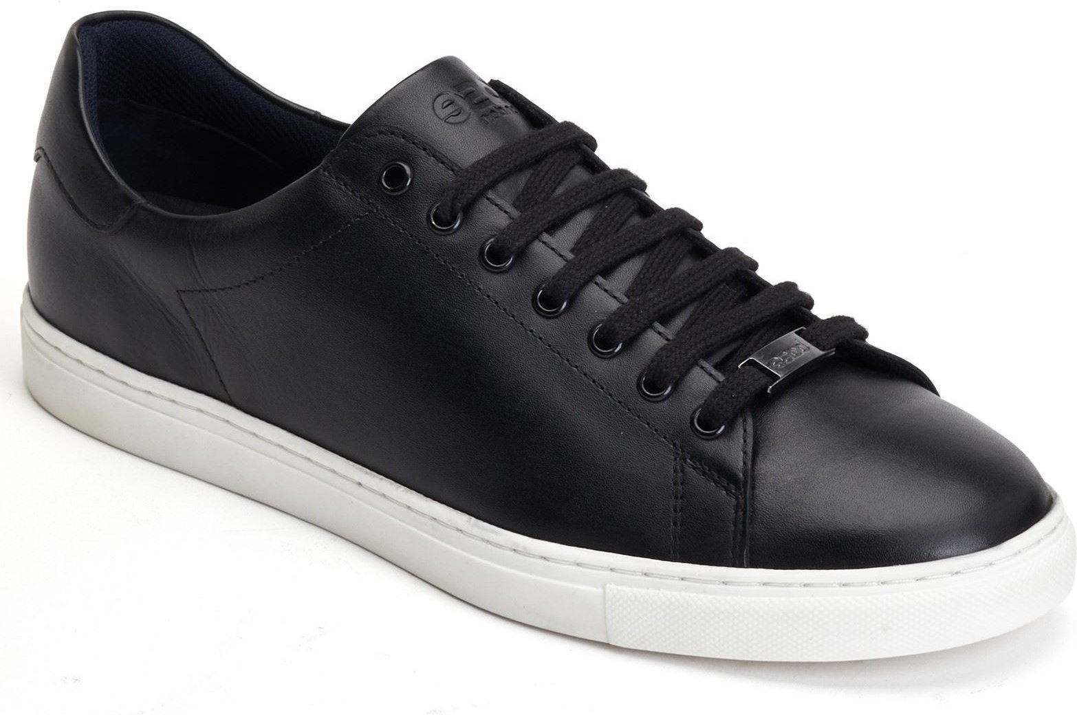 Base London Tucker Schwarze Ledersneaker für Herren