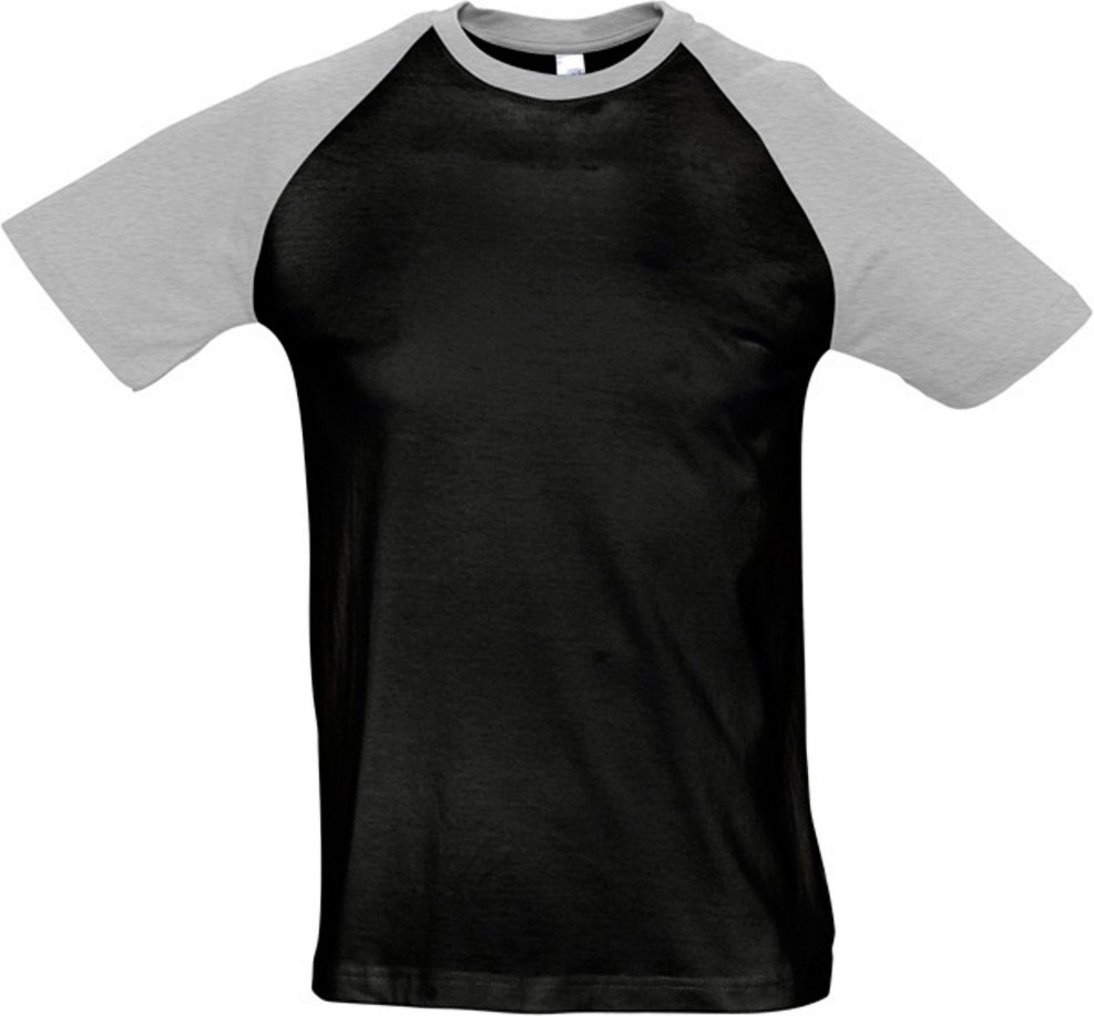 SOLS Mens Funky Contrast Short Sleeve T-Shirt (schwarz/grau meliert)