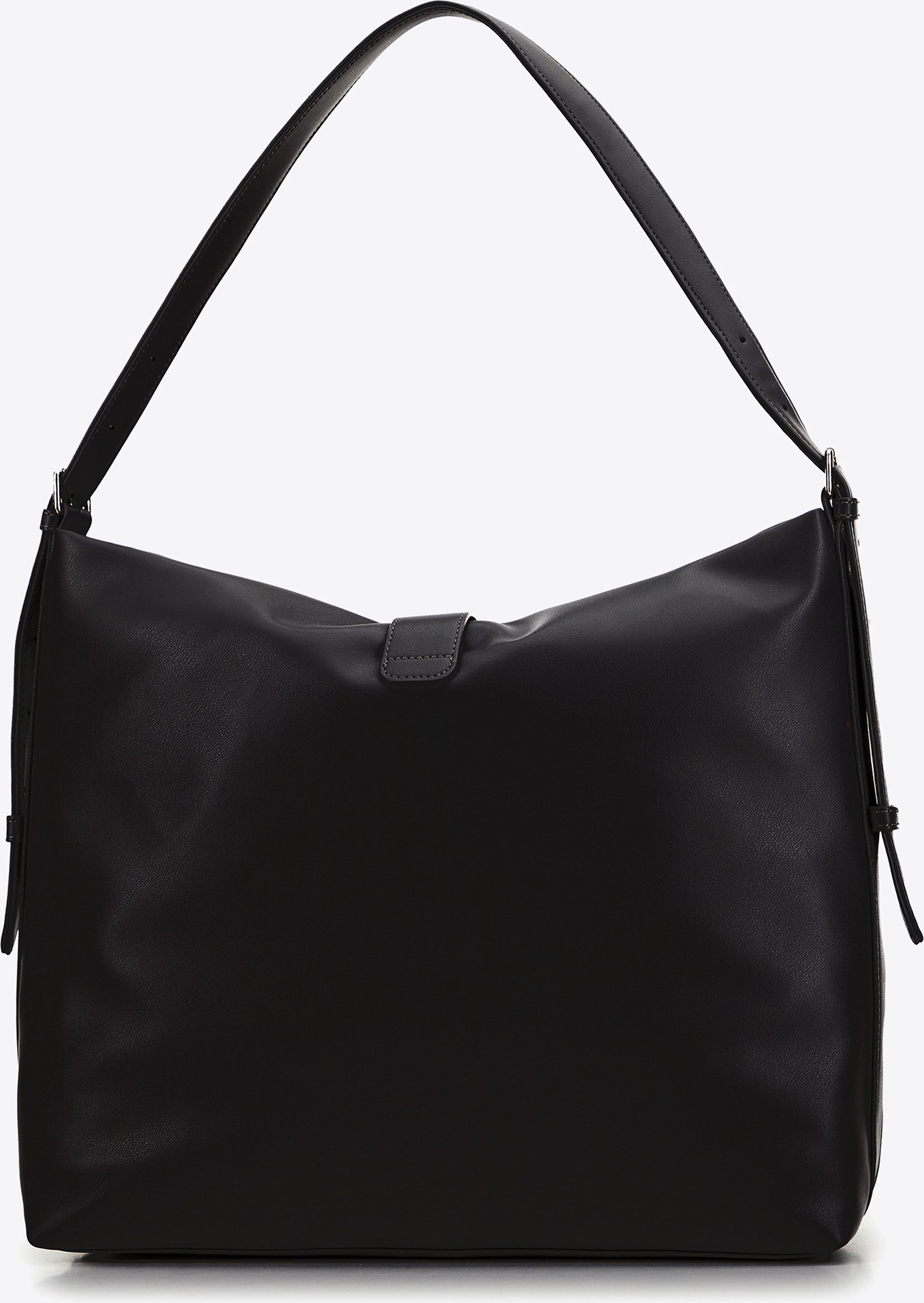 Wittchen Damen-Tasche aus Öko-Leder mit dekorativem Verschluss, Schwarz