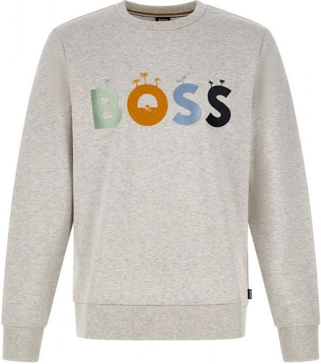 Hugo Boss Herren Sweatshirt mit grauen Baumwoll-Logo-Details