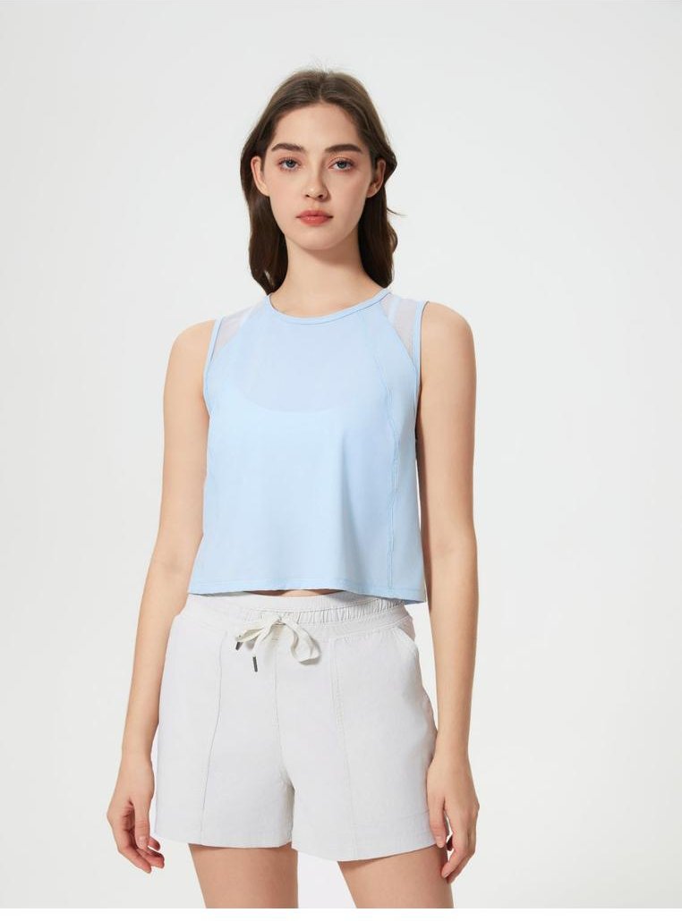 Damen Millennia Rundhals-Cropped-Active-Tank