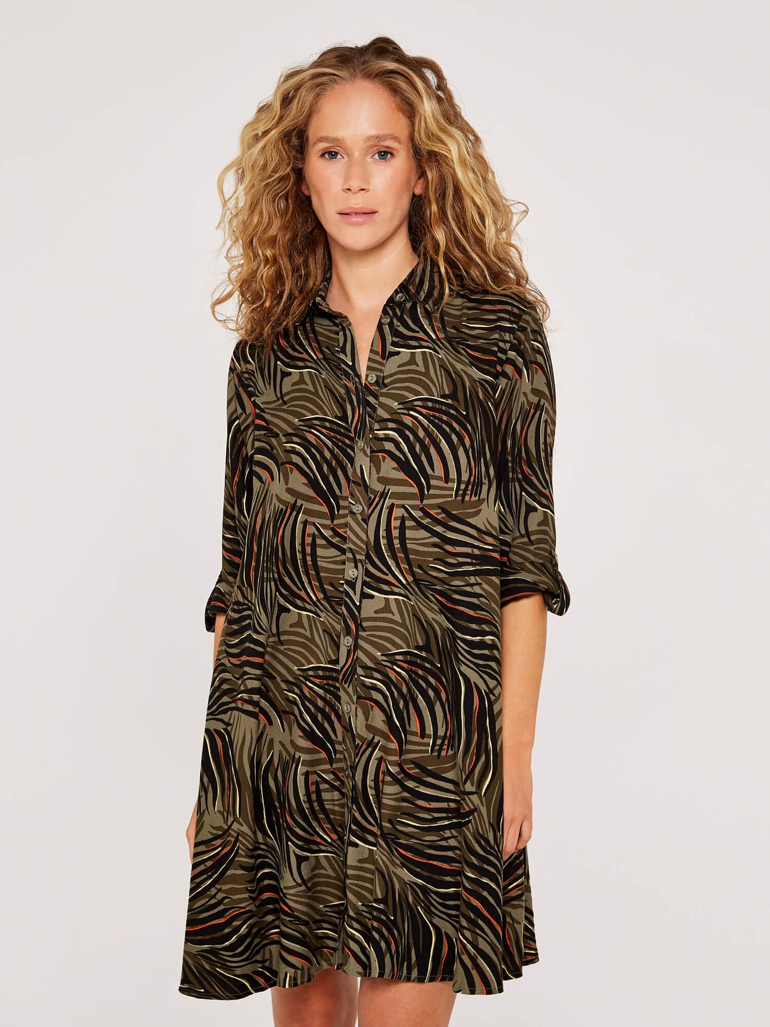 Thumbnail - Apricot Hemdkleid mit Tierprint