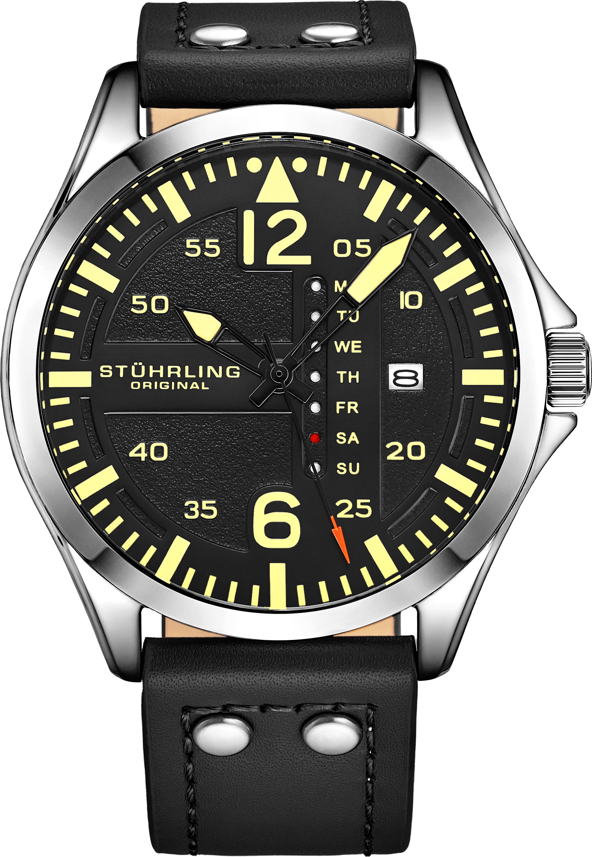 Schwarz Aviator Quartz 44mm