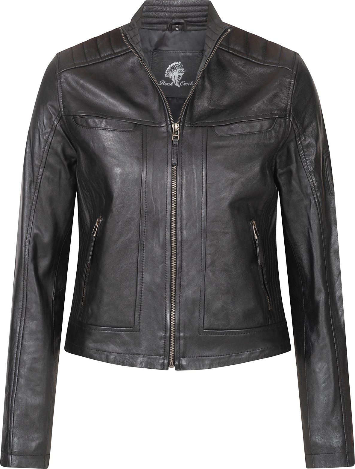 Rock Creek Lederjacke Schwarz