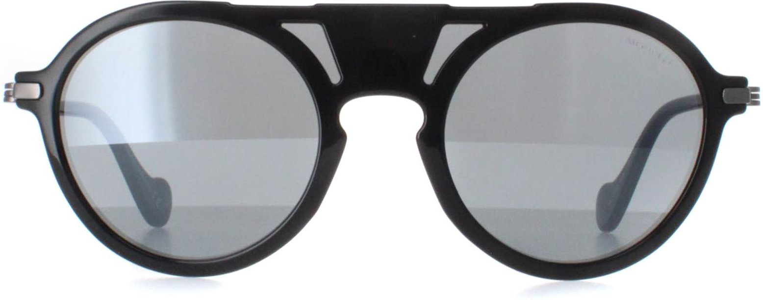 Moncler ML0053 01B schwarz grau Spiegel Sonnenbrille