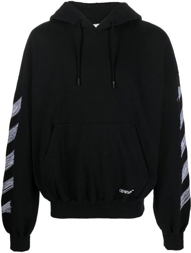 Off-White Scribble Diag Boxy Hoodie schwarz in Übergröße
