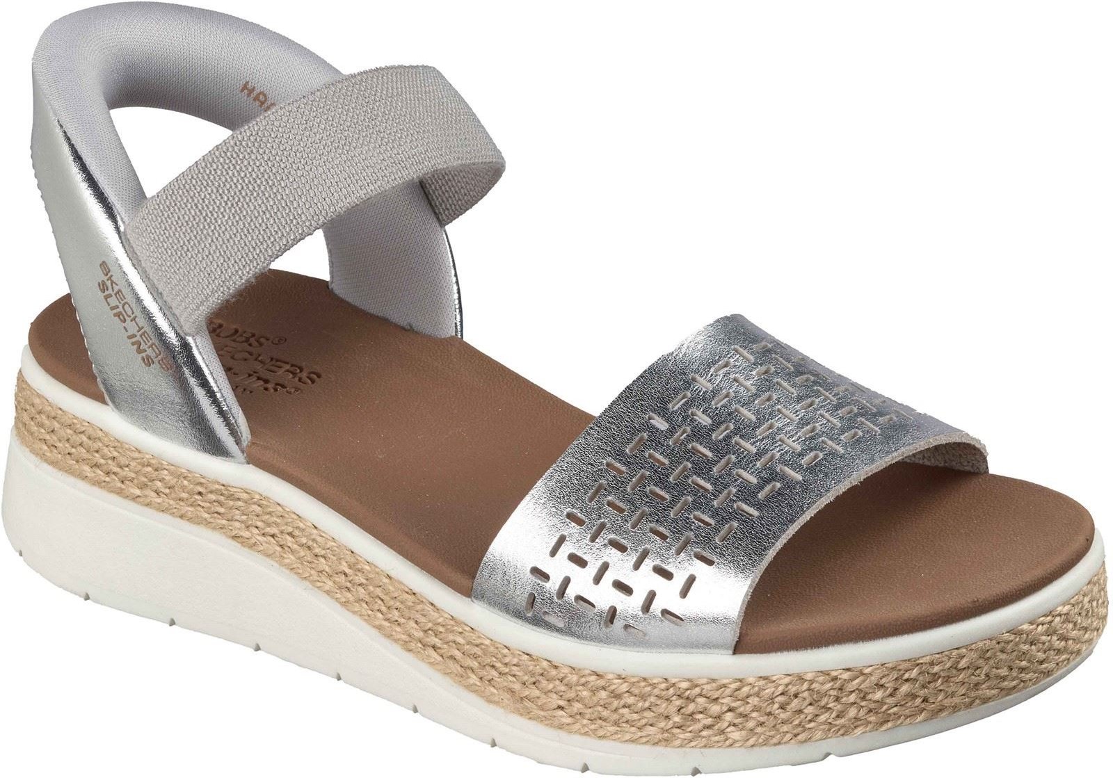 Skechers BOBS Sun Ray Damen Silber Standard Sandalen