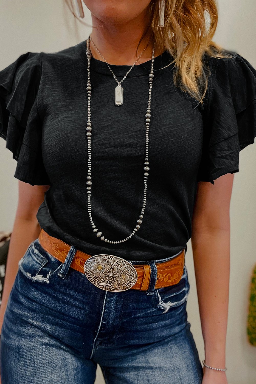 Rüschensleeve Oberteil