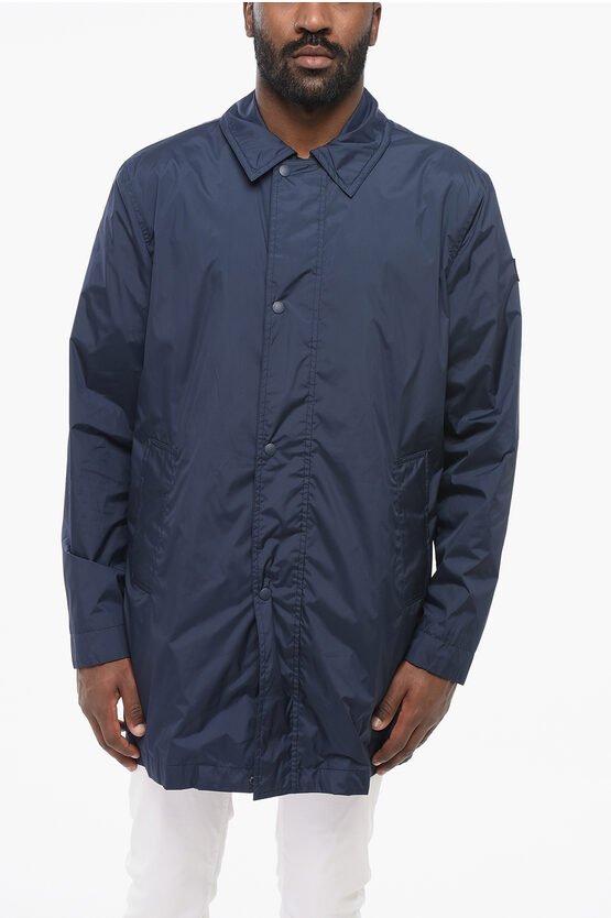 Einfarbige Jacke mit Reißverschluss in Blau