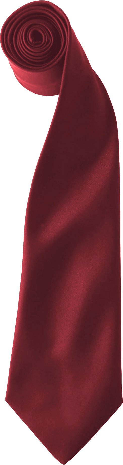 Thumbnail - Premier Colours Herren Satin Clip Krawatte (2er Pack) (Burgund)
