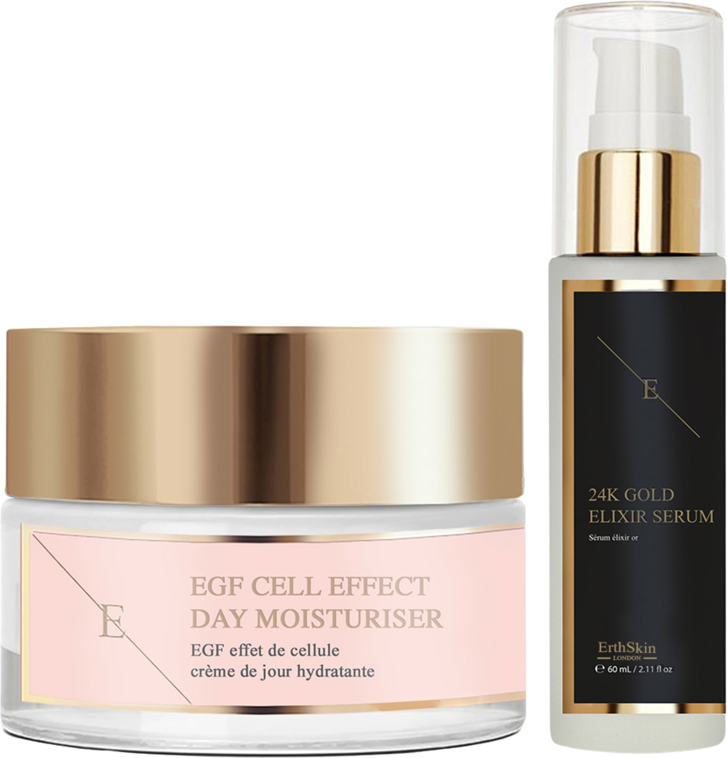 Anti-Falten-Elixier Serum 24k Gold 60ml + EGF Cell Effect Day Moisturiser 50ml