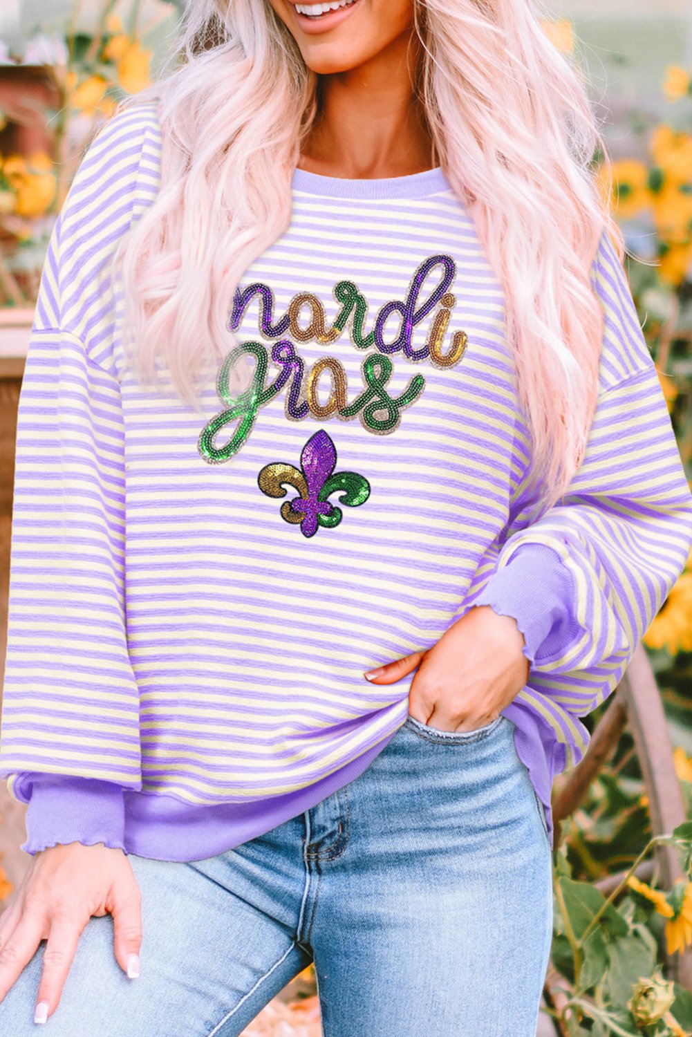 Gestreifter Strickpullover