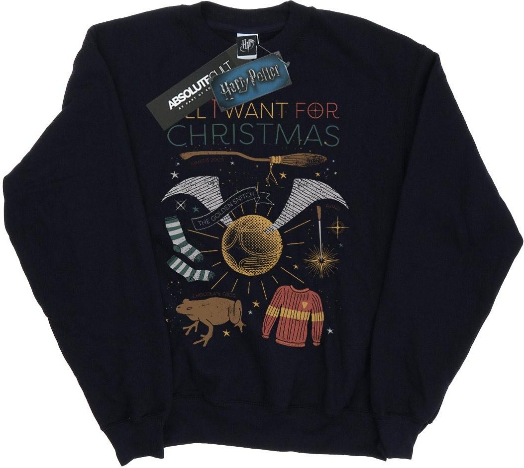 Harry Potter - "All I Want For" Sweatshirt für Mädchen (Marineblau)