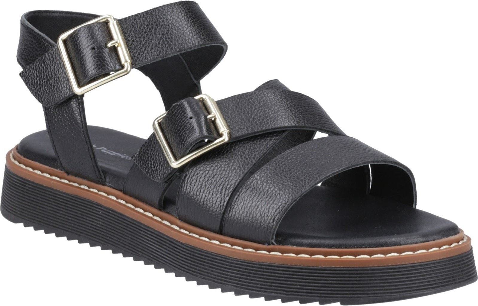 Hush Puppies Cady Damen Sandalen Aus Schwarzem Leder