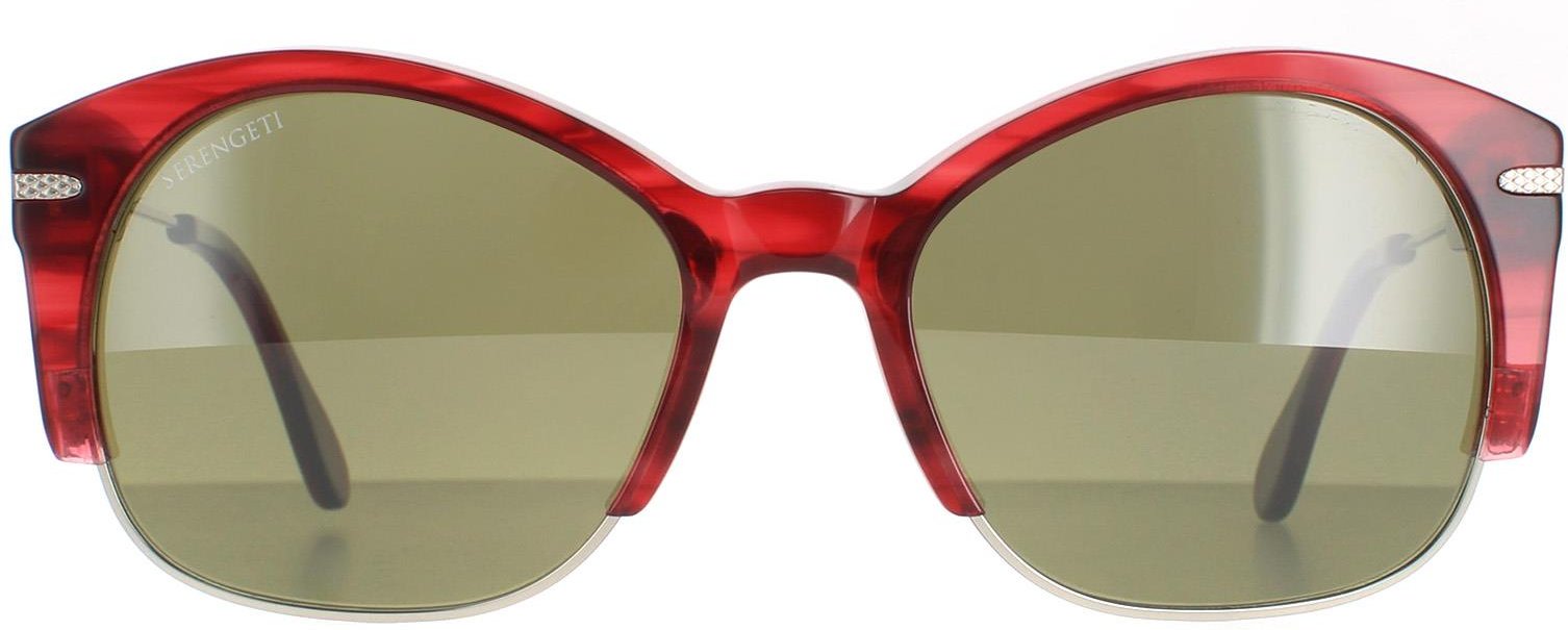 Serengeti Semi Rimless Womens Silber Rot Streaky Polarisiert Grün 555nm Vinita
