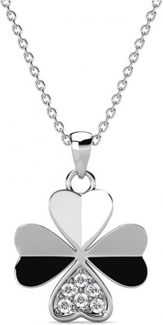 Kleeblatt-Anhänger - Silber und Kristall