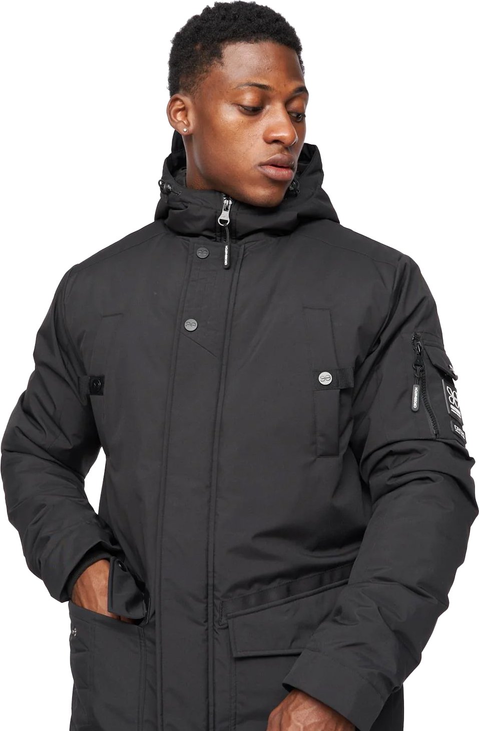 Crosshatch - "Legender" Parka für Herren (Schwarz)