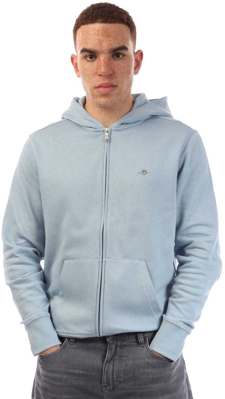 Gant - Kapuzenpullover für Herren, Durchgehender Reißverschluss (Blau)