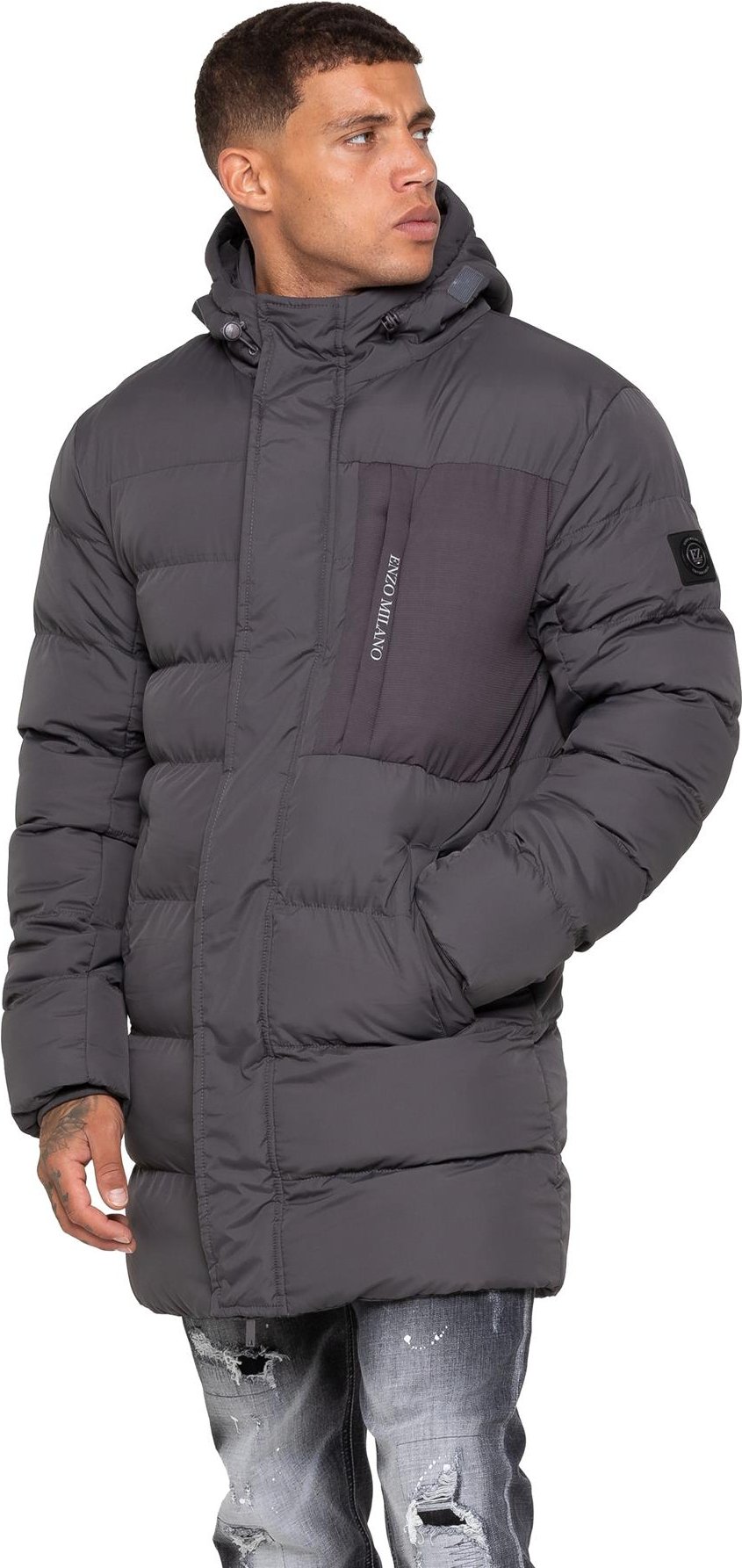 Thumbnail - Enzo Milano | Herren Longline Pufferjacke