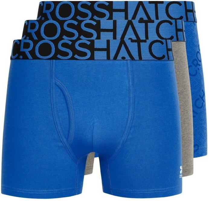 Thumbnail - Crosshatch - "Typan" Boxershorts für Herren (3er-Pack) (Blau)