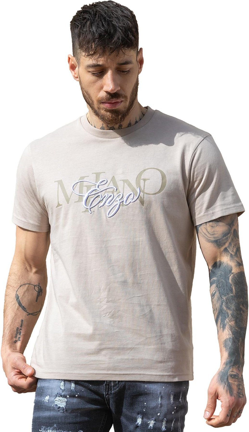 Enzo Milano | Herren T-Shirt mit Rundhalsausschnitt