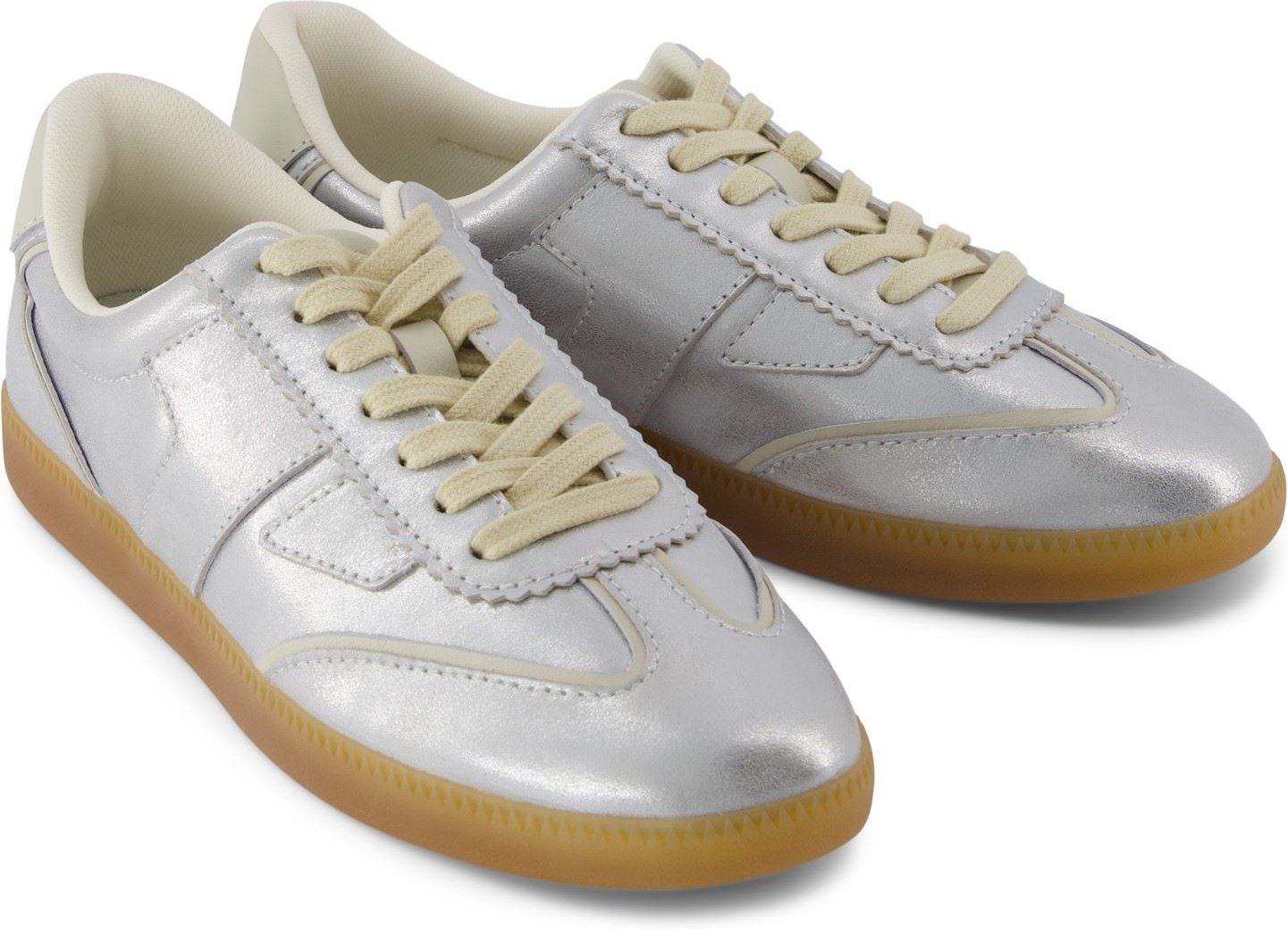 TOMS Collins Leder Damen Silber Sneakers