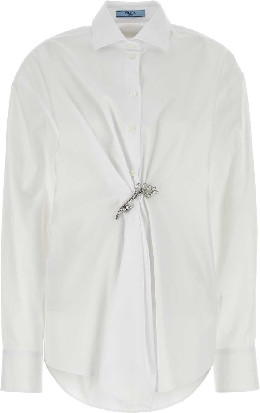 Weiße Popeline-Bluse