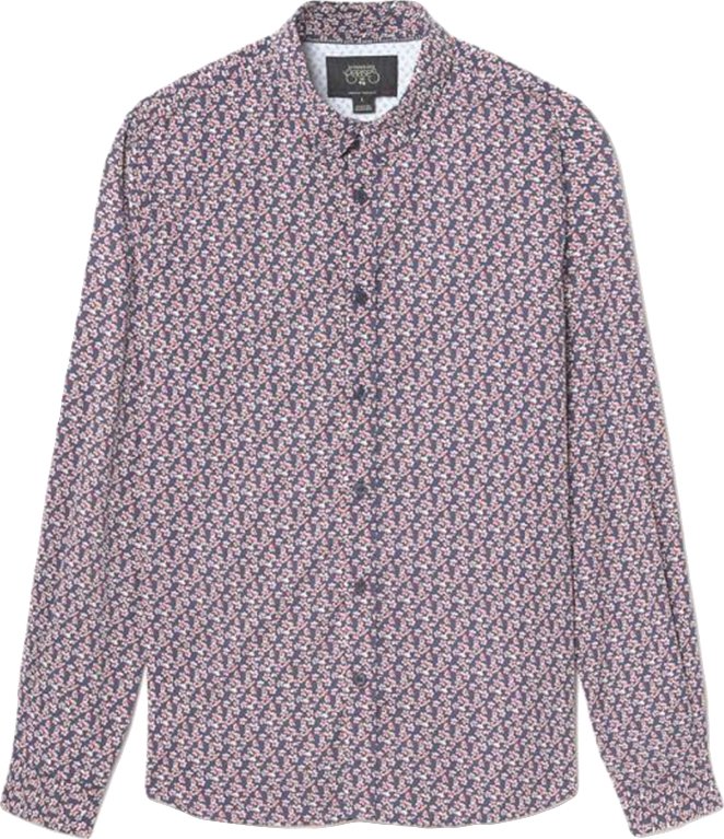 Chemise Le Temps Des Cerises Homme Floy mit rotem Blumenmuster