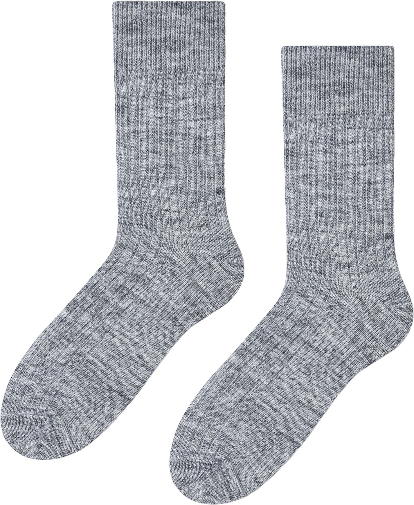 Thumbnail - Herren Alpaka Wolle Socken für Winter | Steven | Gestrickte Crew Boot Socken - Hellgrau