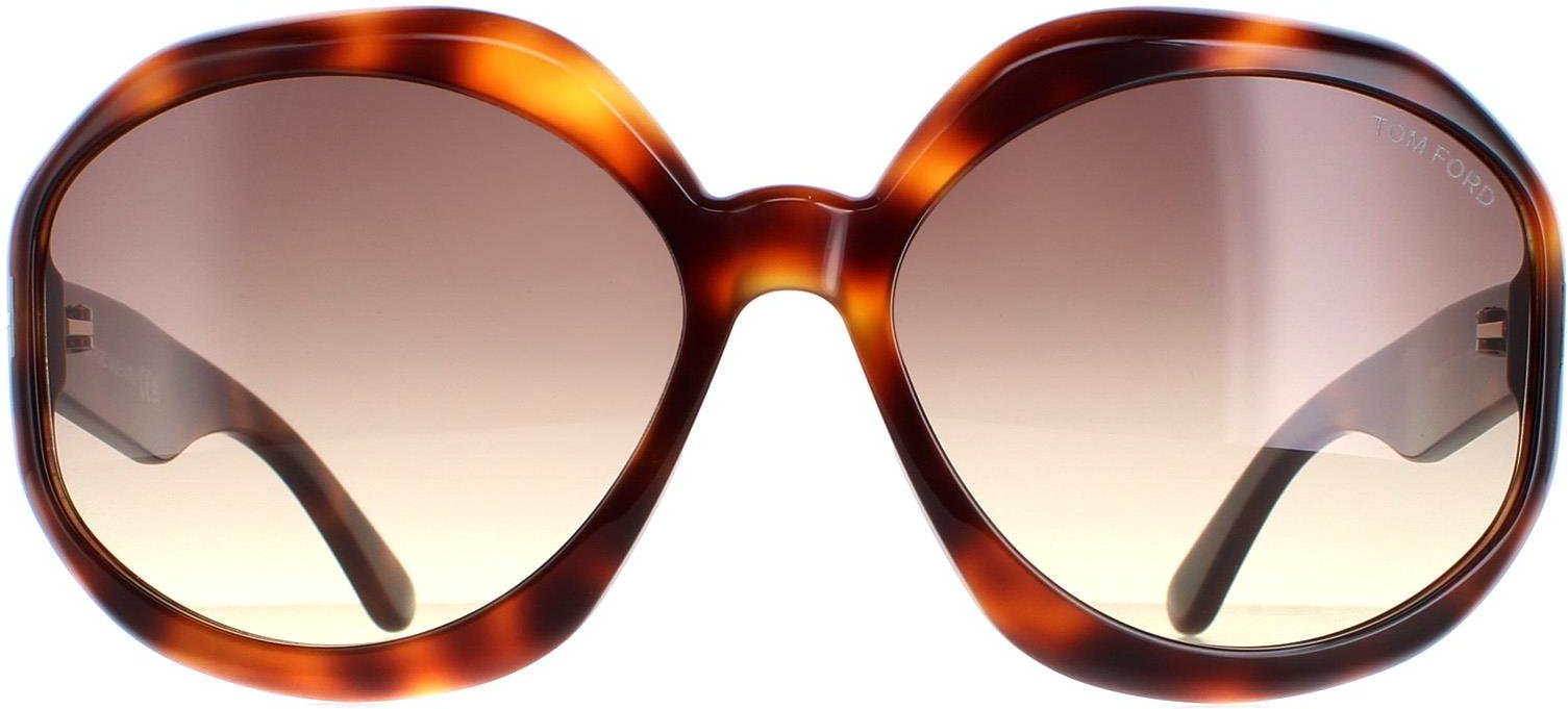 Tom Ford Rund Damen Dunkel Havanna Rauch Gradient Georgia 02 FT1011