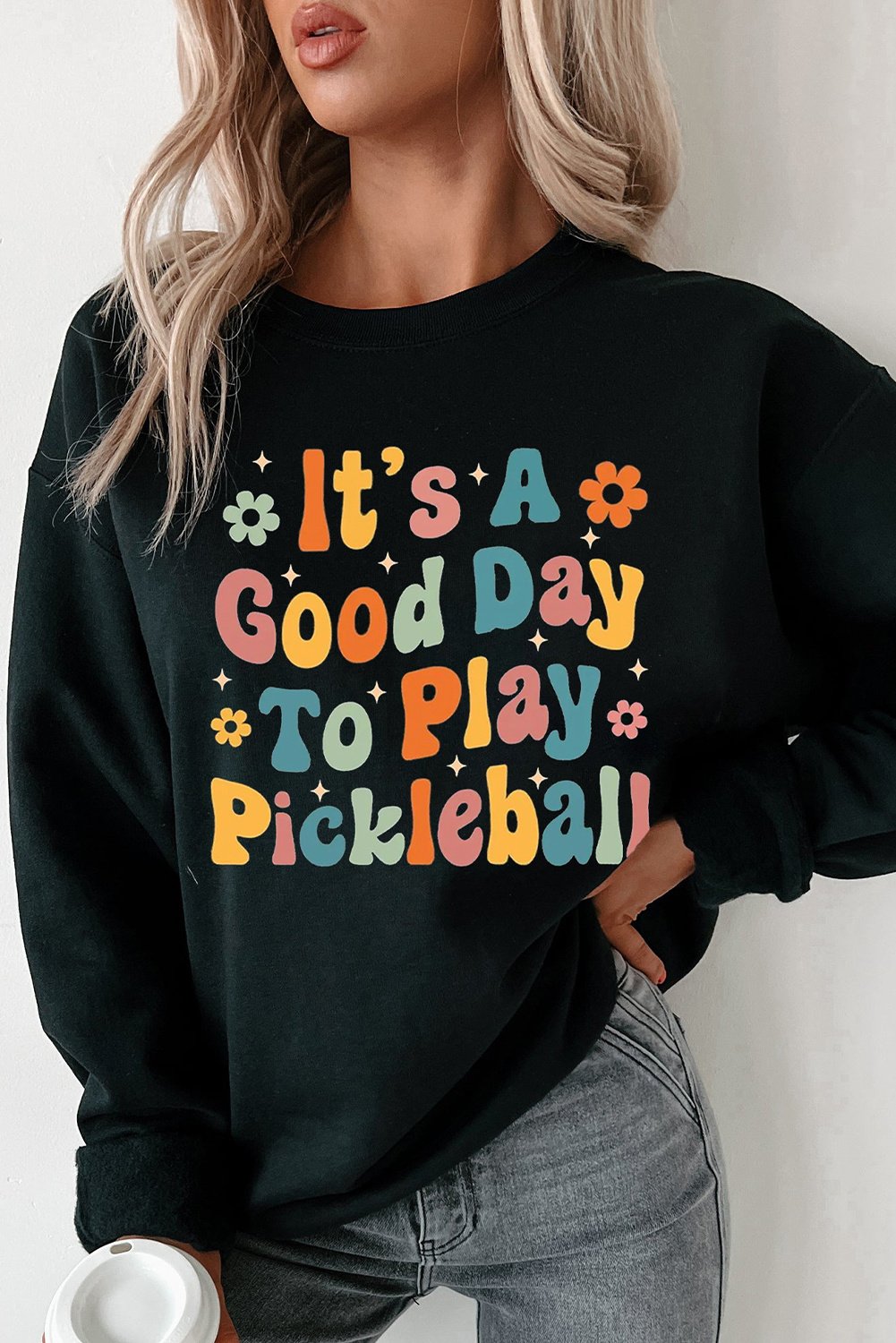 Pickleball Grafik Sweatshirt
