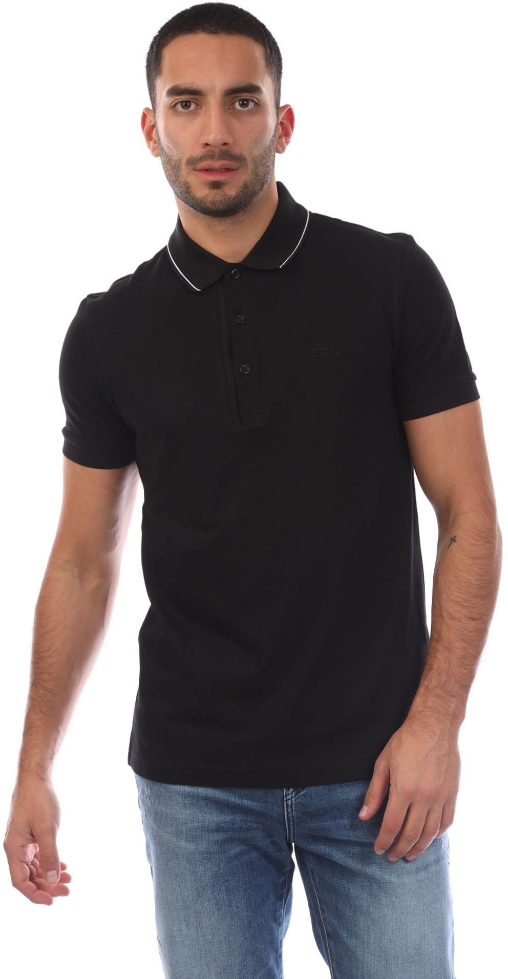 Boss - "Paule 4" Poloshirt für Herren, Schmal (Schwarz)