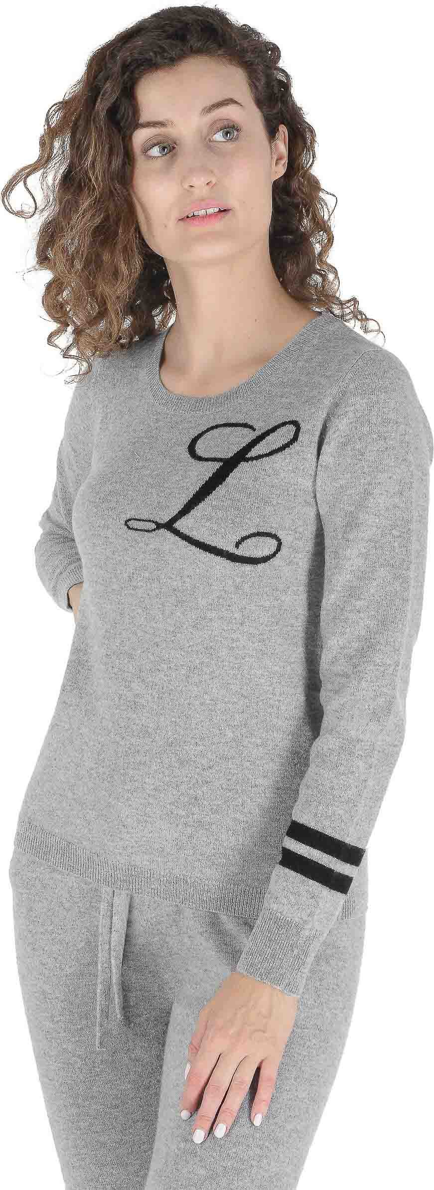 Crown Of Edinburgh Kaschmir Stockbridge Rundhalsausschnitt Pullover Grau L