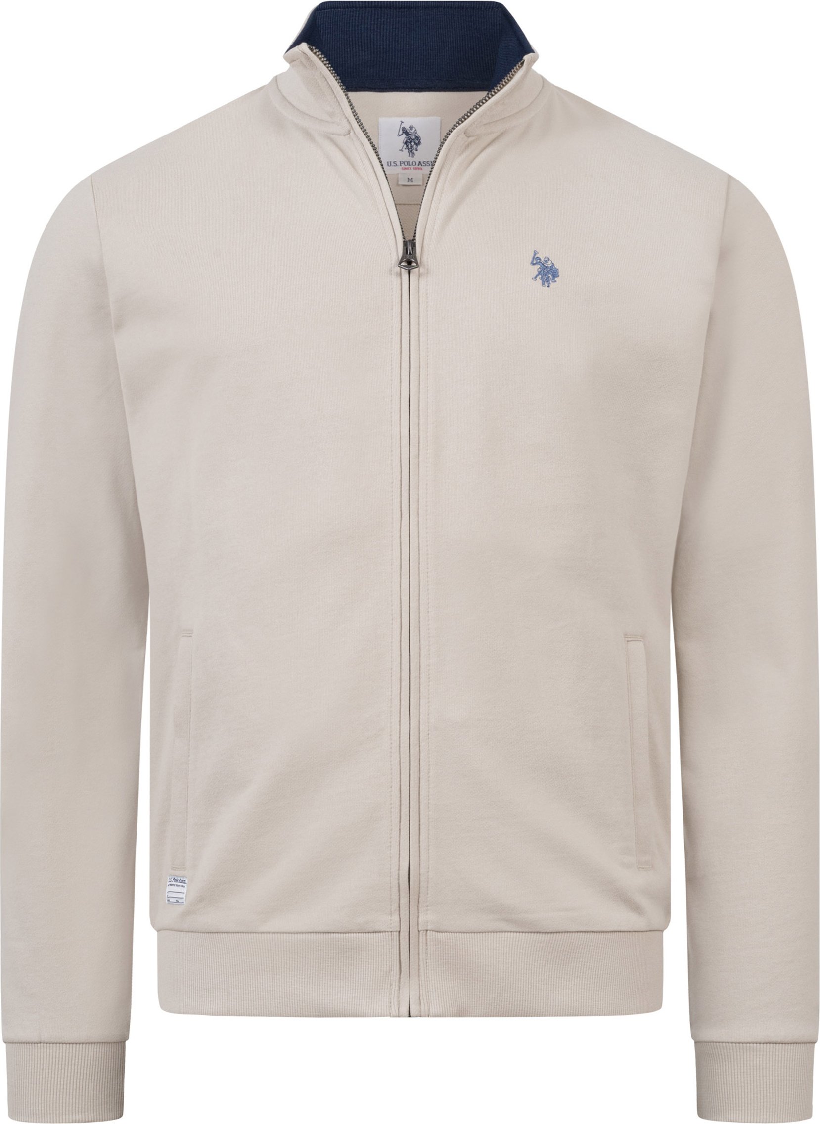 U.S. Polo Assn. Herren Sweatjacke mit Stehkragen aus 100 % Baumwolle