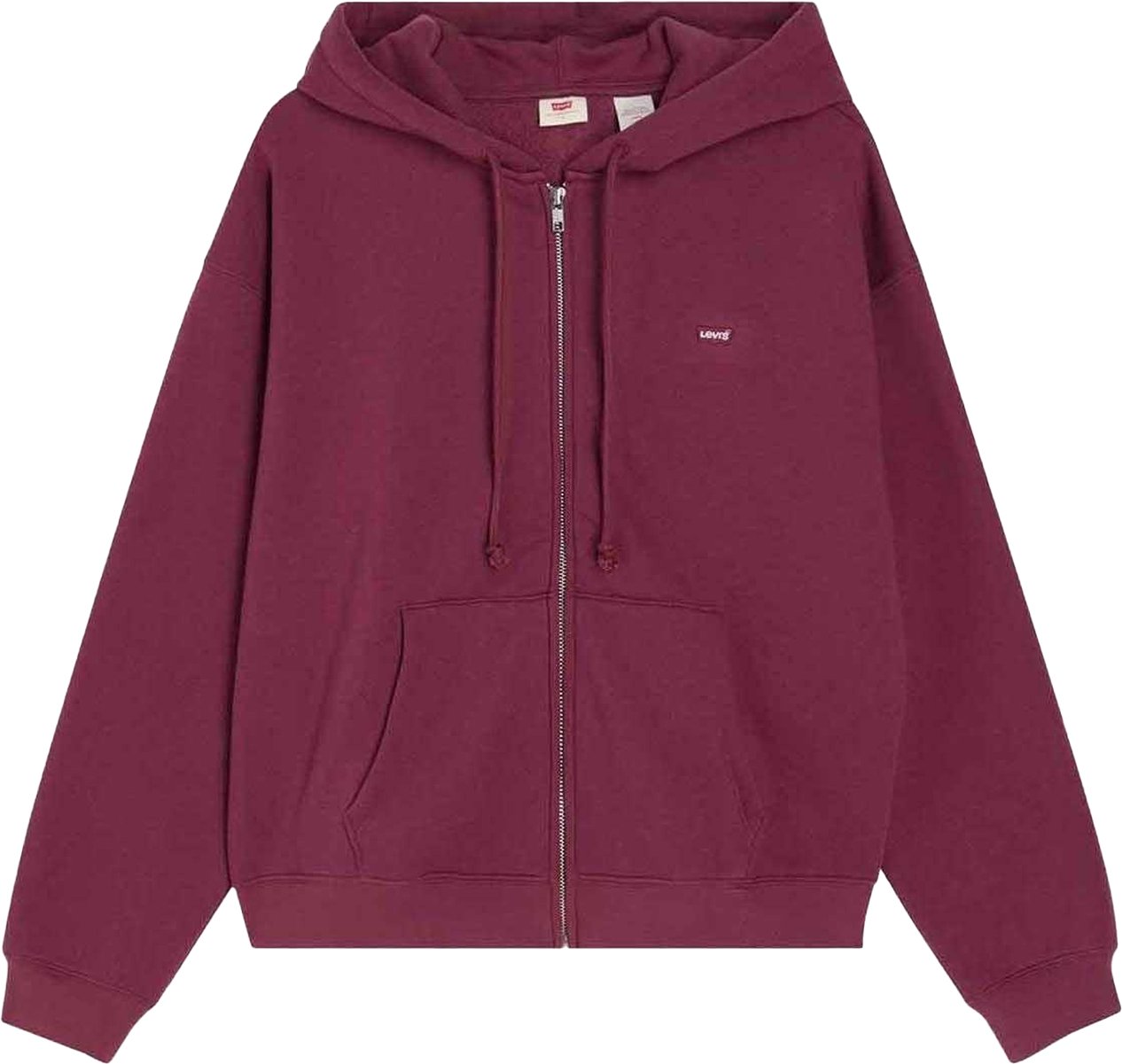 Levis - "Everyday" Hoodie mit durchgehendem Reißverschluss für Damen (Burgunderrot)