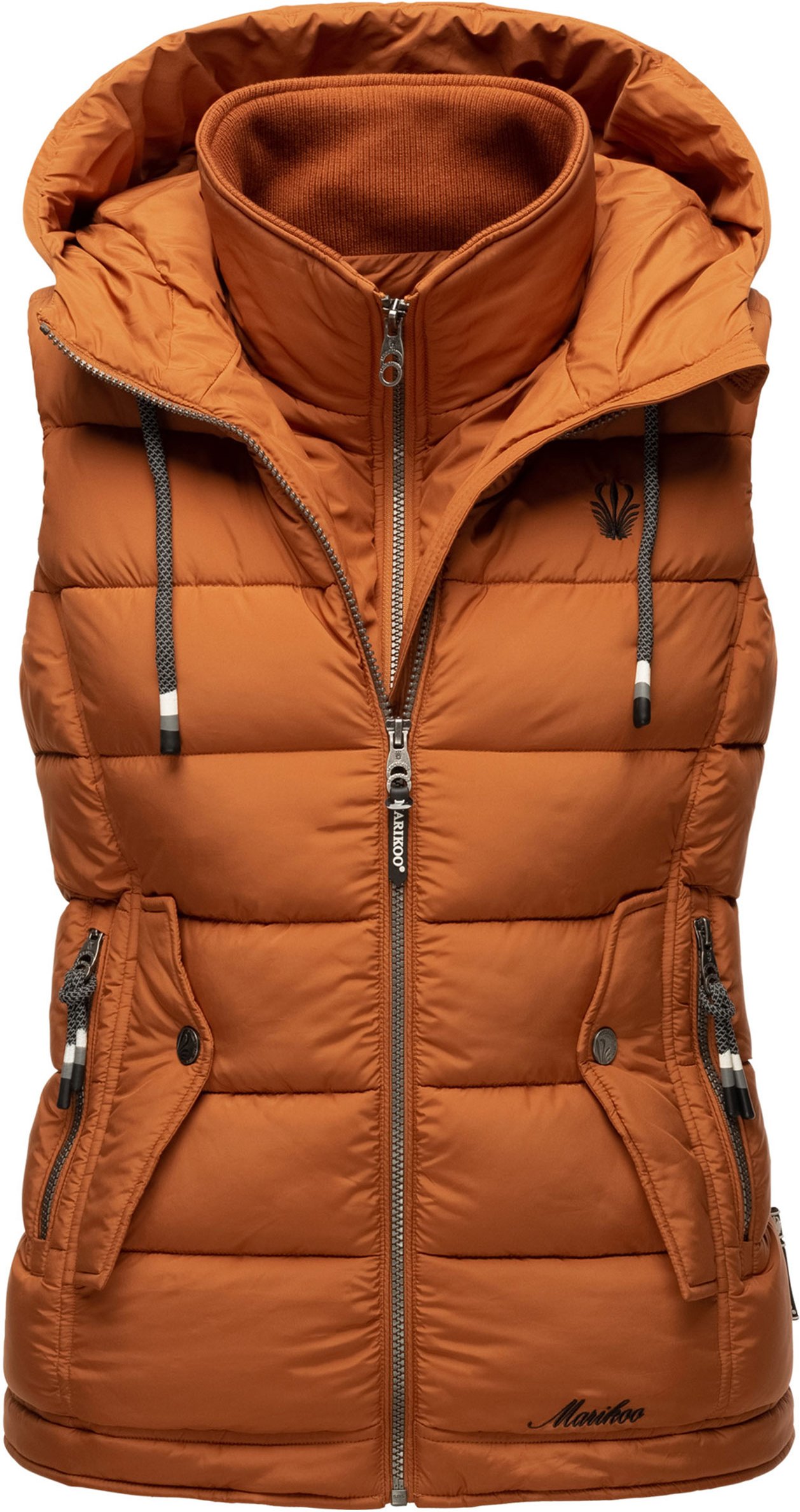 Marikoo Damen Steppweste – Taisaa, leicht mit Kapuze & Leckerli-Beutel