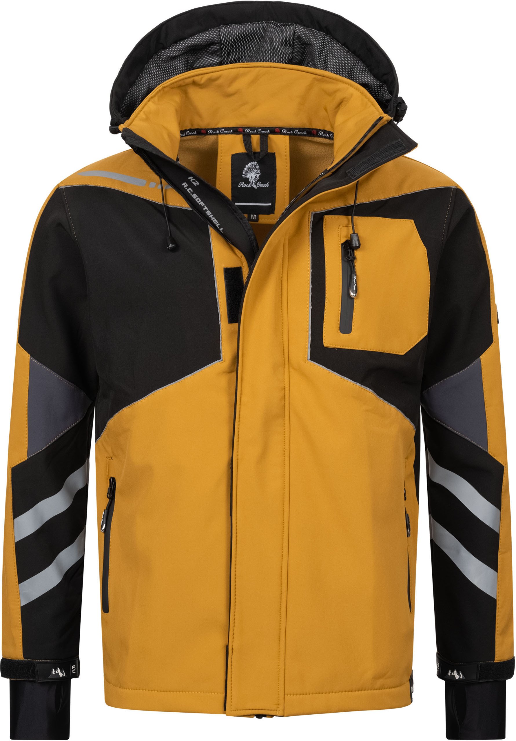 Thumbnail - Rock Creek Softshelljacke Maisgelb