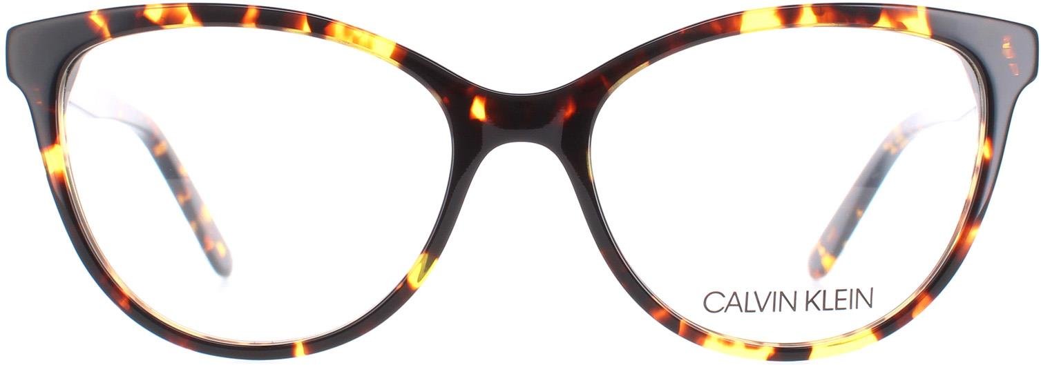 Calvin Klein Cat Eye Womens Braun Bernstein Schildkröte Brille