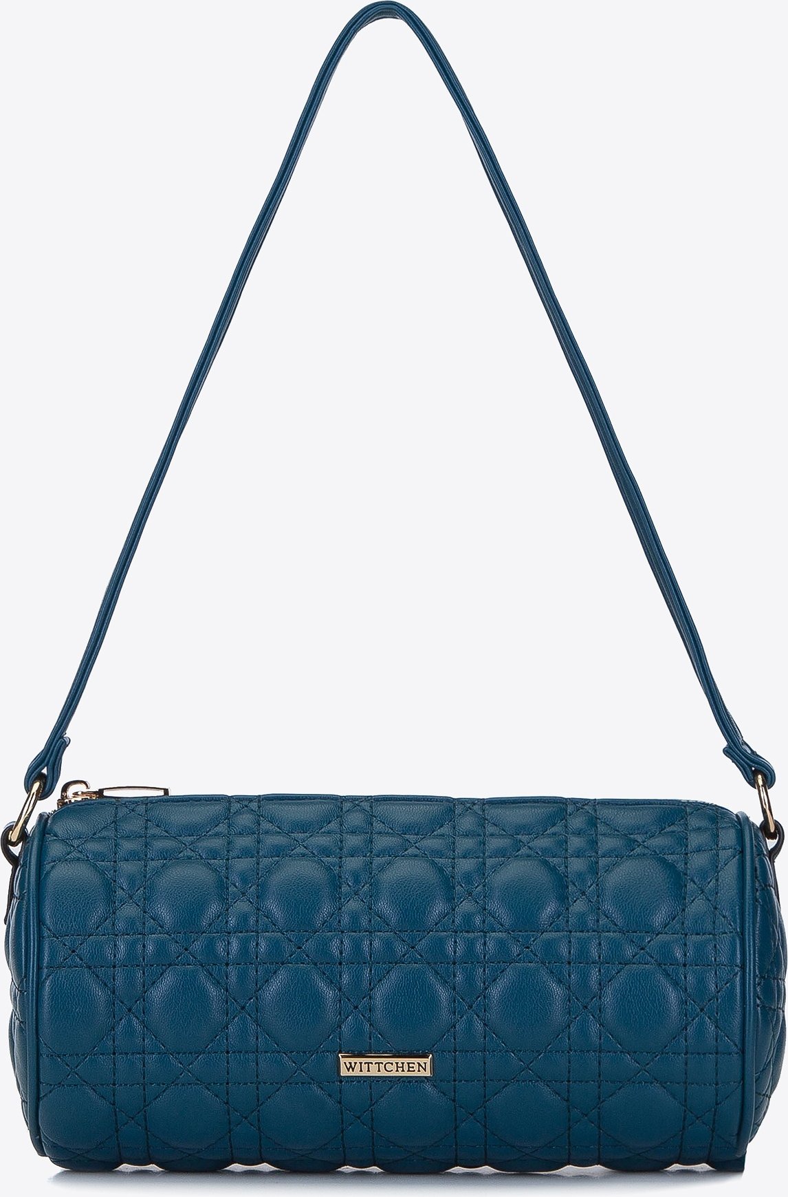 Wittchen Damen-Abendtasche mit geometrischer Steppung aus türkisfarbenem