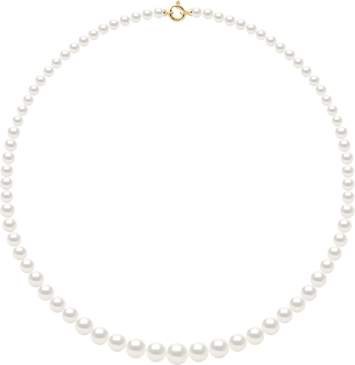Halskettenreihe Prinzessin fallend – Echte Süßwasser-Zuchtperlen rund von 12 bis 6 mm