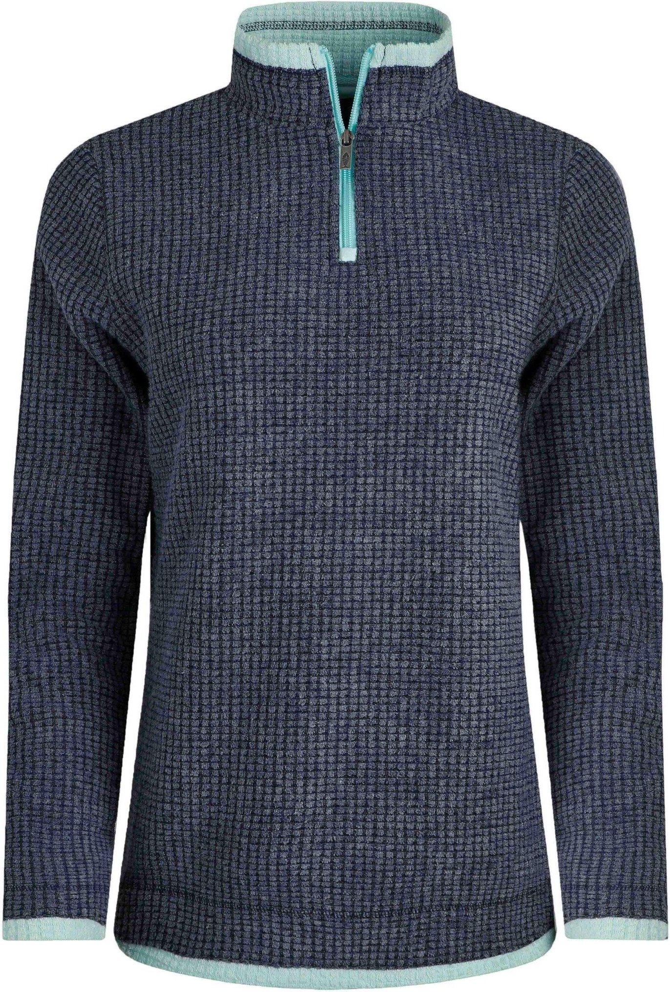 Weird Fish - "Beye" Fleece-Oberteil mit kurzem Reißverschluss für Damen (Reiches Marineblau)