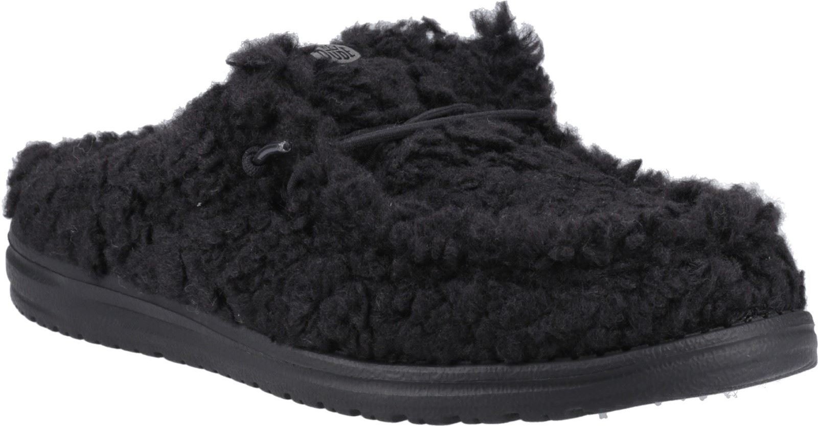 HEYDUDE Wally Polyester Herren Schwarz/Schwarz Clogs