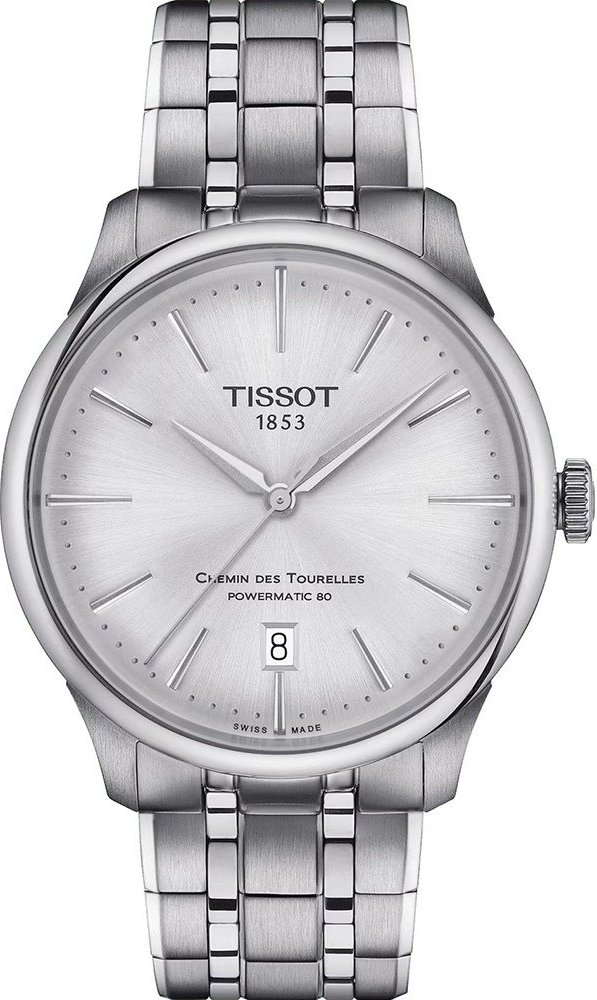 Tissot Chemin Des Tourelles Powermatic 80 Herren Silber Uhr T1398071103100