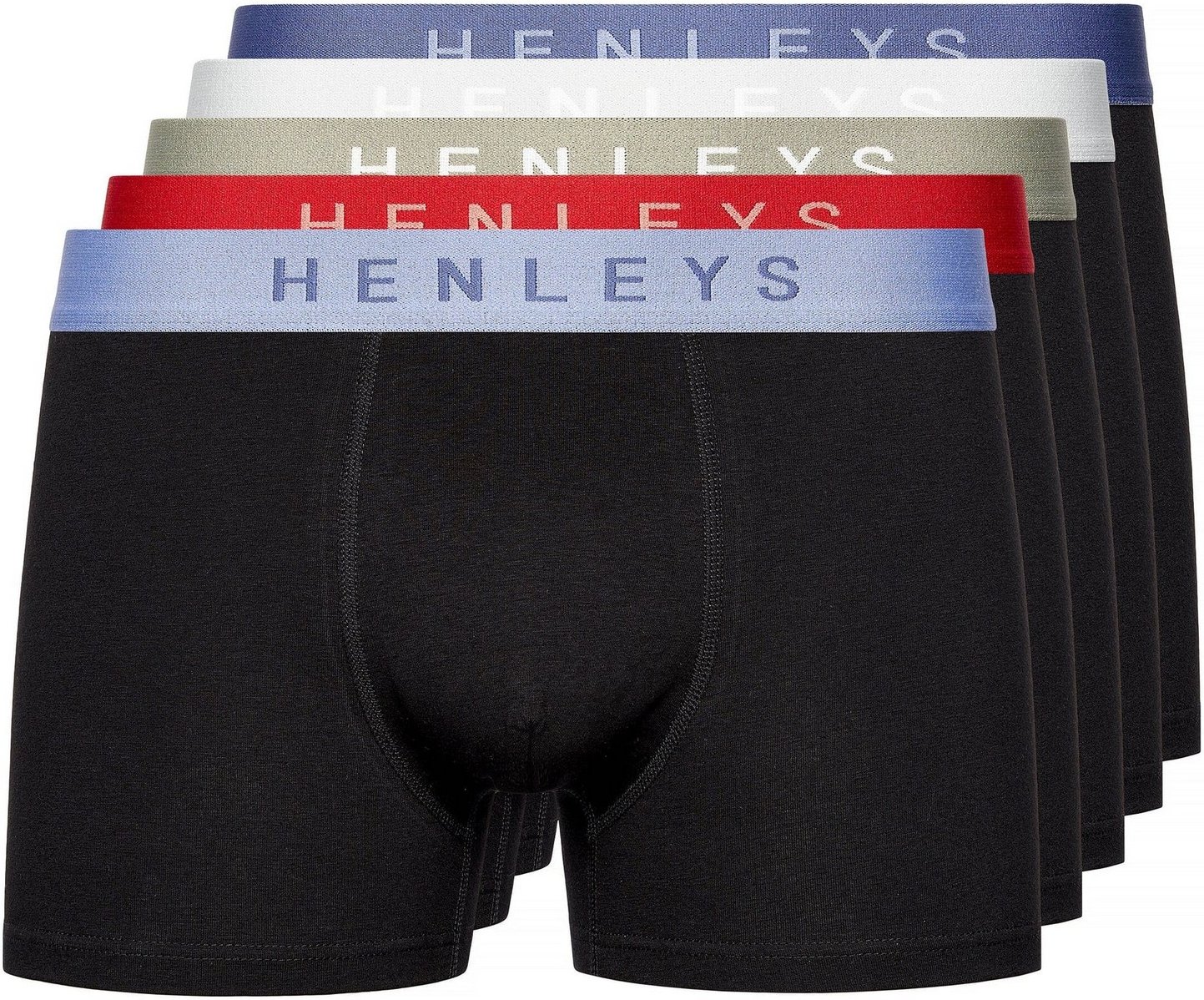 Henleys - "Blackiris" Boxershorts für Herren(5er-Pack) (Schwarz)