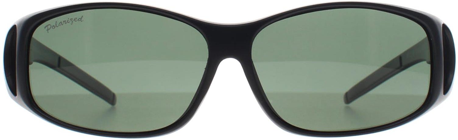 Thumbnail - Montana Rectangle Unisex Matte Black G15 Polarized MFO1 Fit Over Glasses Sonnenbrille