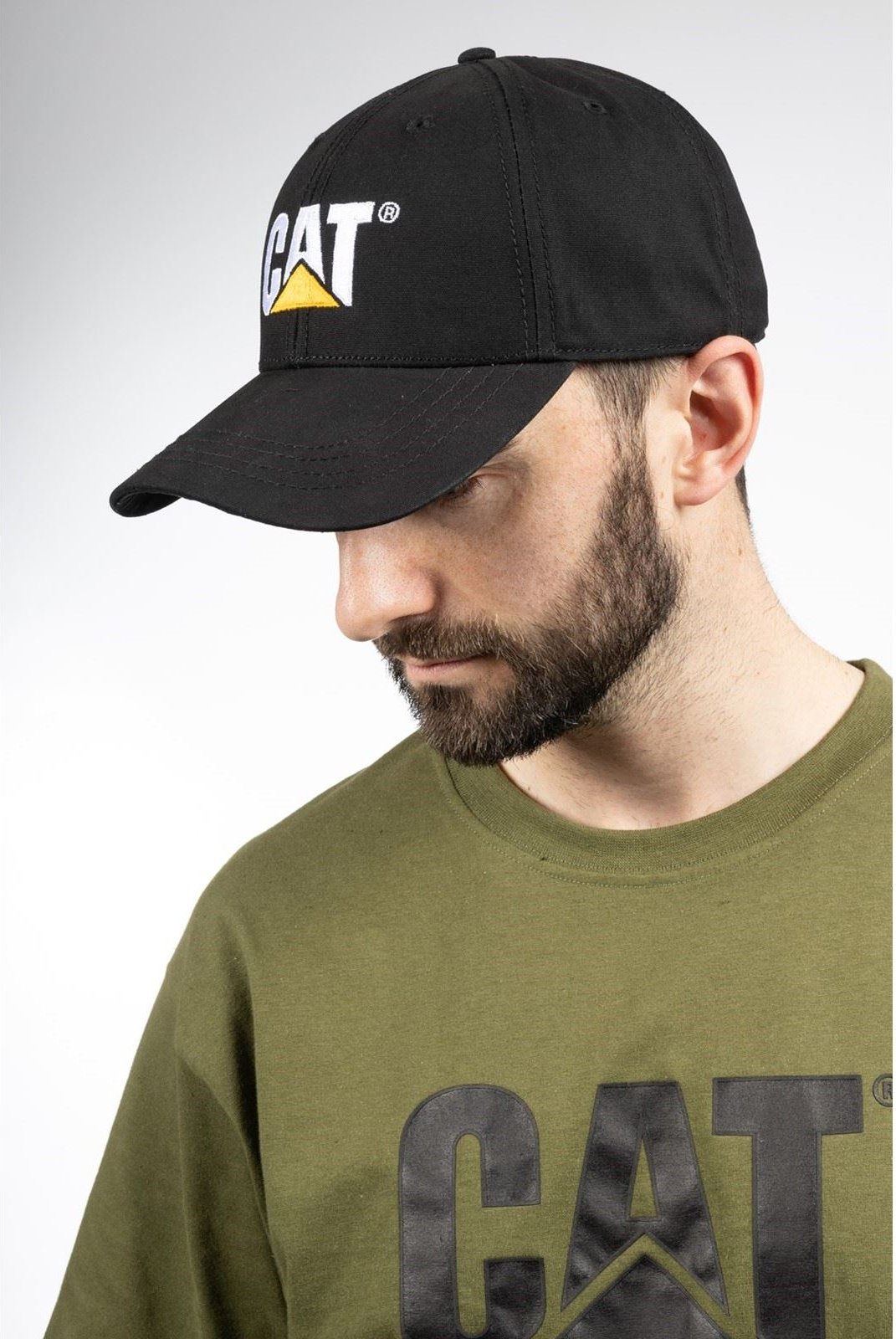 Thumbnail - Caterpillar Marken Baumwolle Unisex Erwachsene Schwarze Baseballcaps