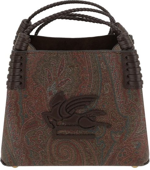 Braune Stoffhandtasche