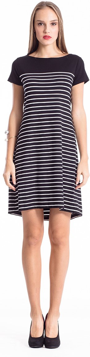 Thumbnail - Gestreiftes A-Linien-Kleid